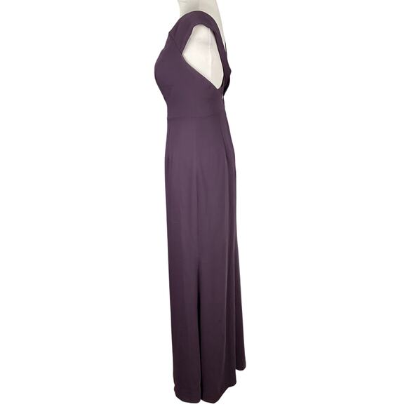 BILL LEVKOFF Dress Bridesmaid Formal Plum Long NWT Cocktail Satin 4 Mother Bride - Picture 8 of 16